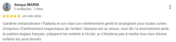Avis authentique de parent sur Garderie La Fabrique des Rêves à Pierrefonds