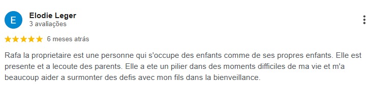 Avis de parent sur Garderie La Fabrique des Rêves